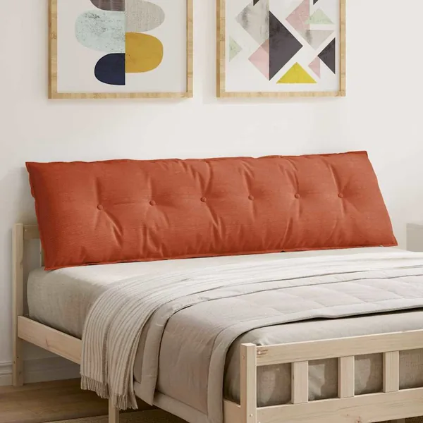 Coussin de Dos Rouge orange 180 x 50 cm Tissu en velours côtelé