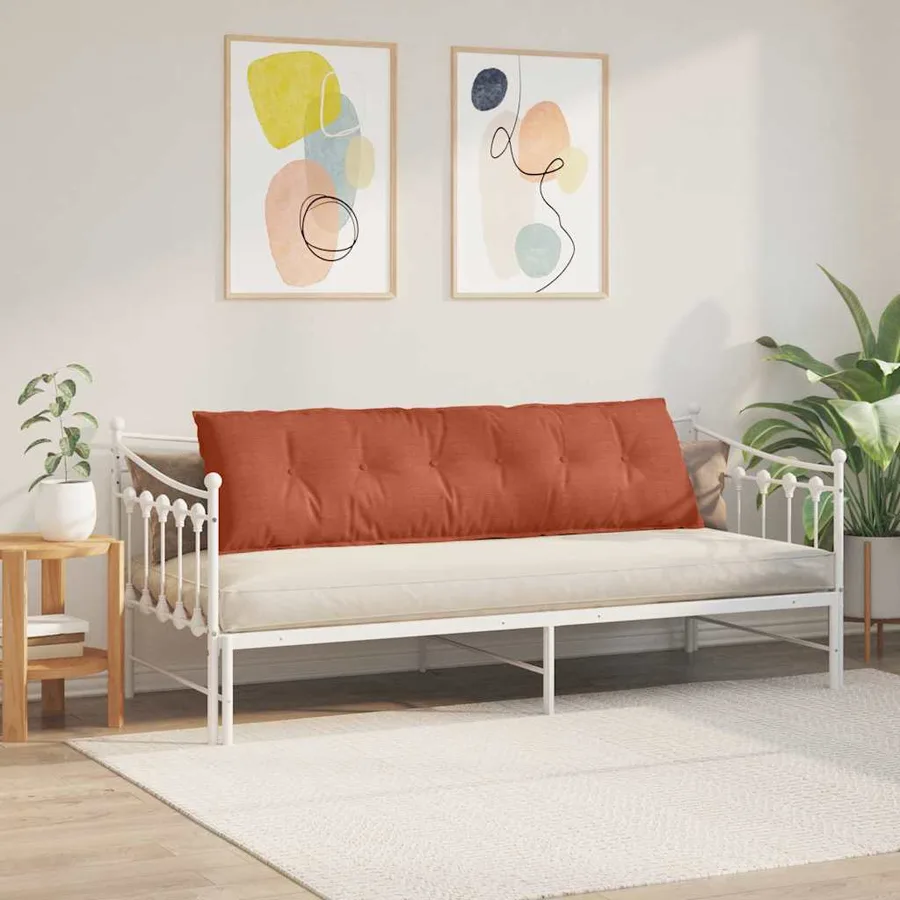Coussin de Dos Rouge orange 180 x 50 cm Tissu en velours côtelé - 4