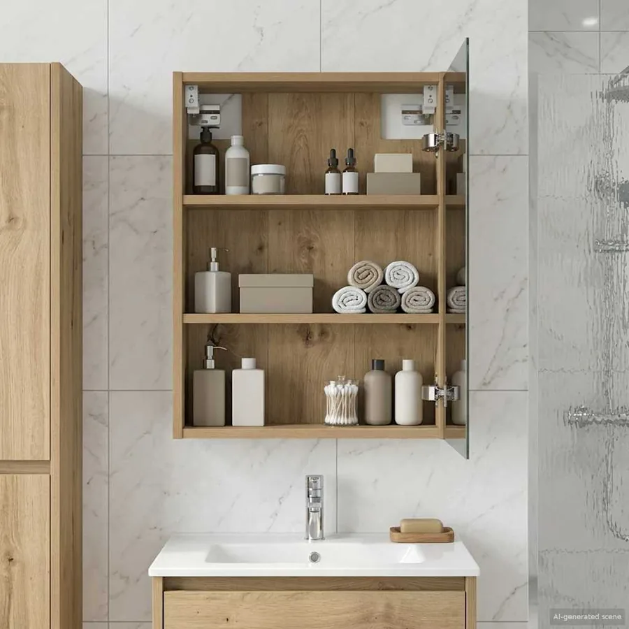 Armoire Miroir de Salle de Bain Chêne artisan 43 x 16 x 62.5 cm