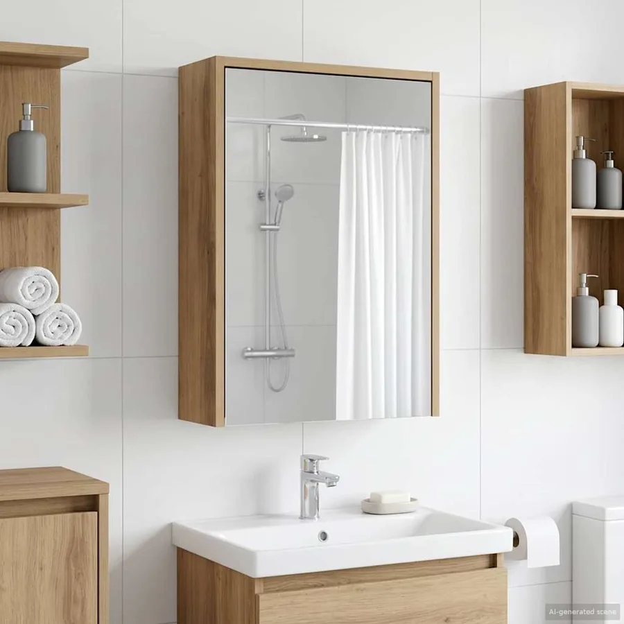 Armoire Miroir de Salle de Bain Chêne artisan 43 x 16 x 62.5 cm - 4