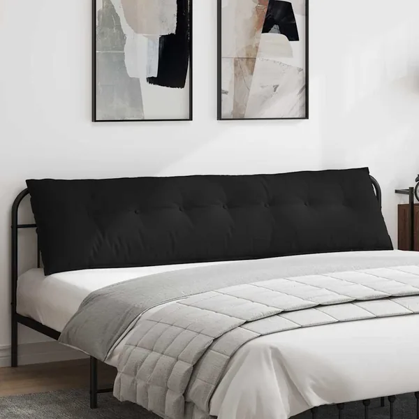Coussin de Dos Noir 200 x 50 cm Tissu en microfibre
