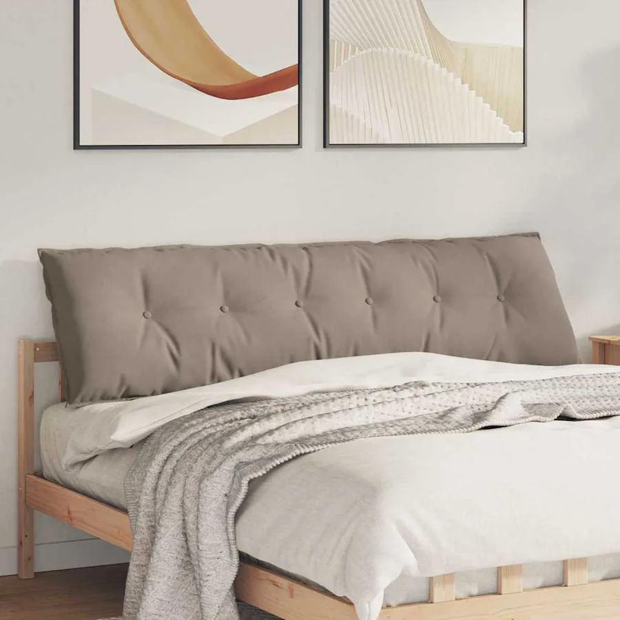 Coussin de Dos Taupe 180 x 50 cm Tissu en microfibre