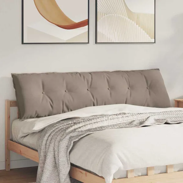 Coussin de Dos Taupe 180 x 50 cm Tissu en microfibre