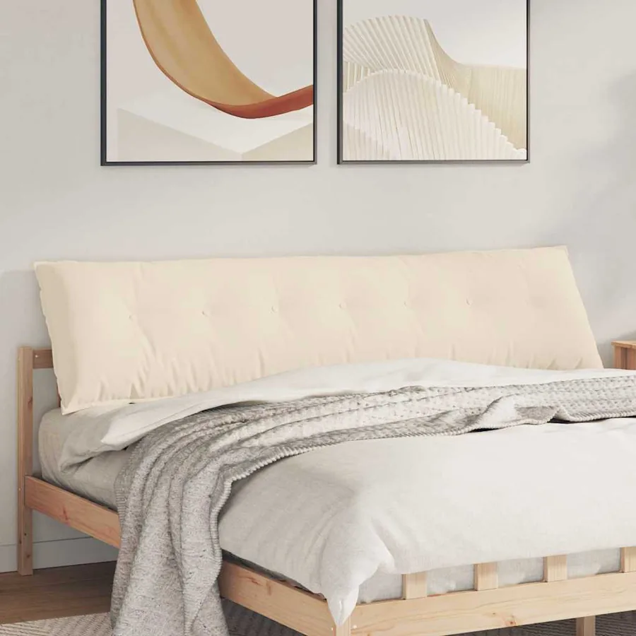 Coussin de Dos Beige 200 x 50 cm Tissu en microfibre