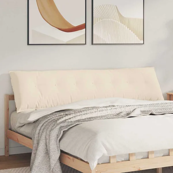 Coussin de Dos Beige 200 x 50 cm Tissu en microfibre