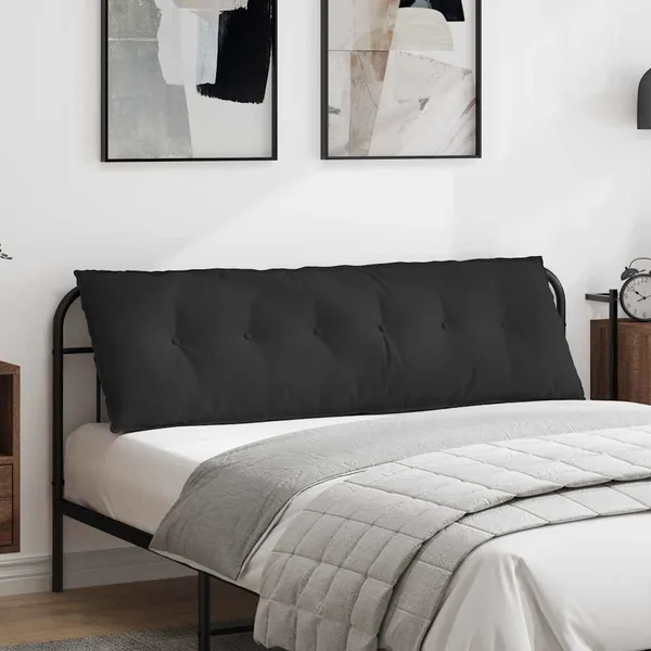Coussin de Dos Noir 160 x 50 cm Tissu en microfibre
