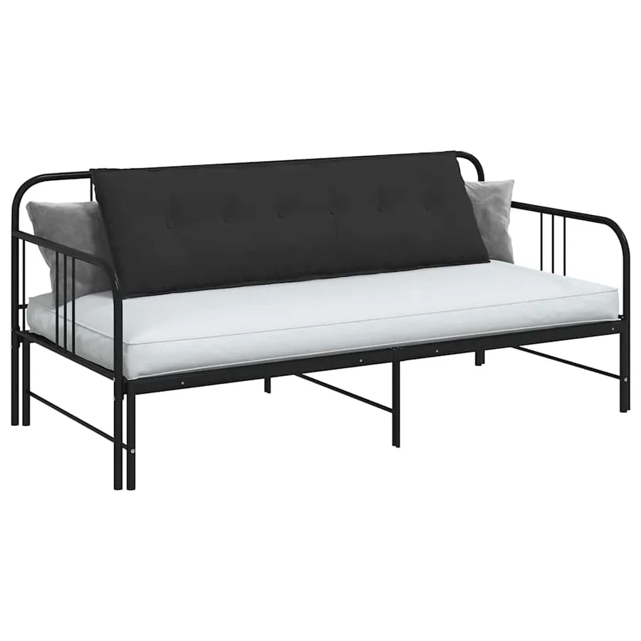 Coussin de Dos Noir 160 x 50 cm Tissu en microfibre - 3