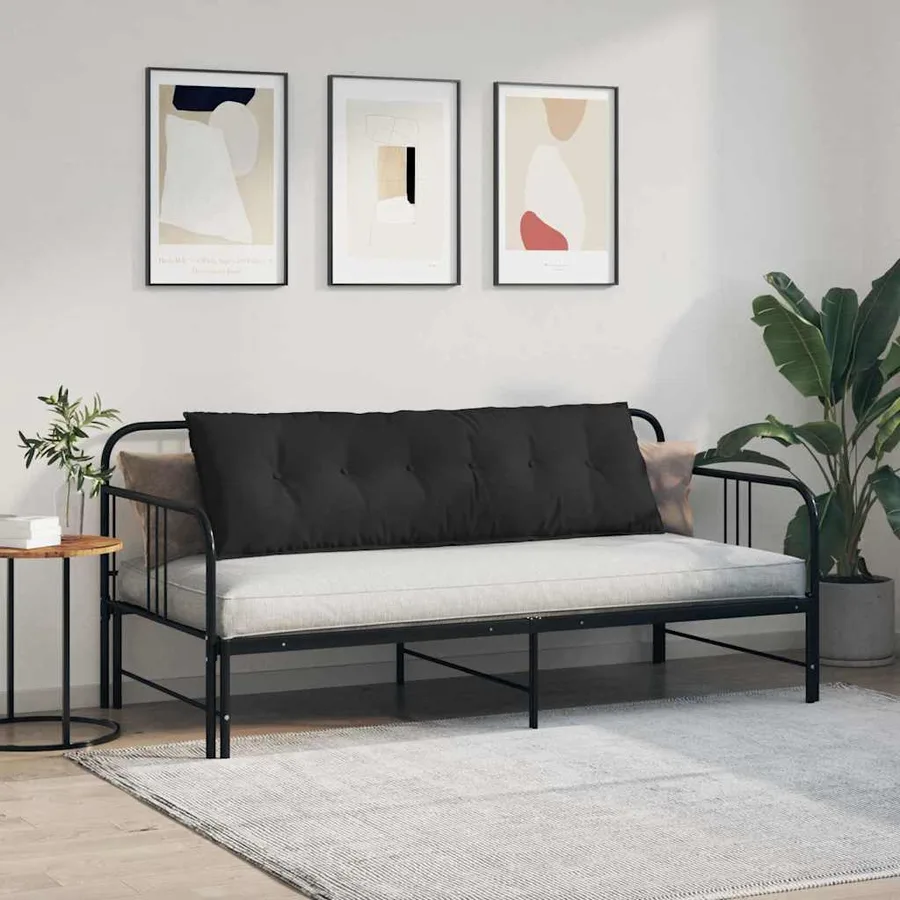 Coussin de Dos Noir 160 x 50 cm Tissu en microfibre - 4