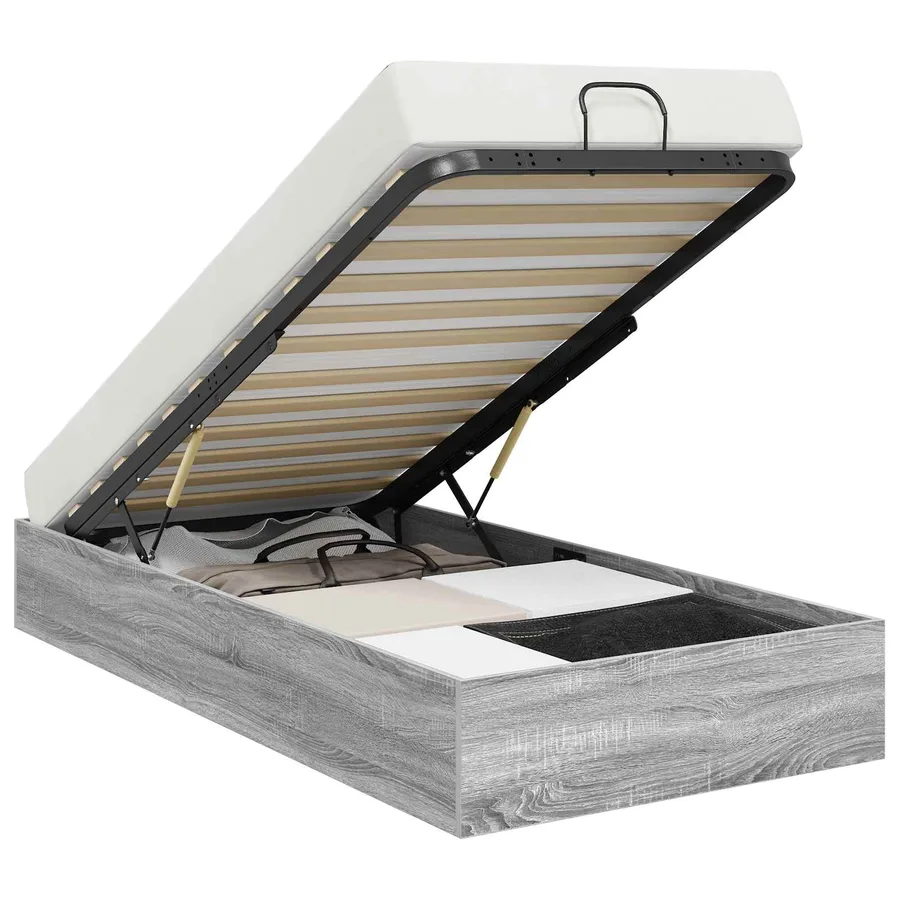 Cadre de lit ottoman Gris Sonoma 203 x 100 x 25 cm - 2