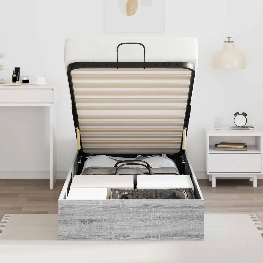 Cadre de lit ottoman Gris Sonoma 203 x 100 x 25 cm - 4