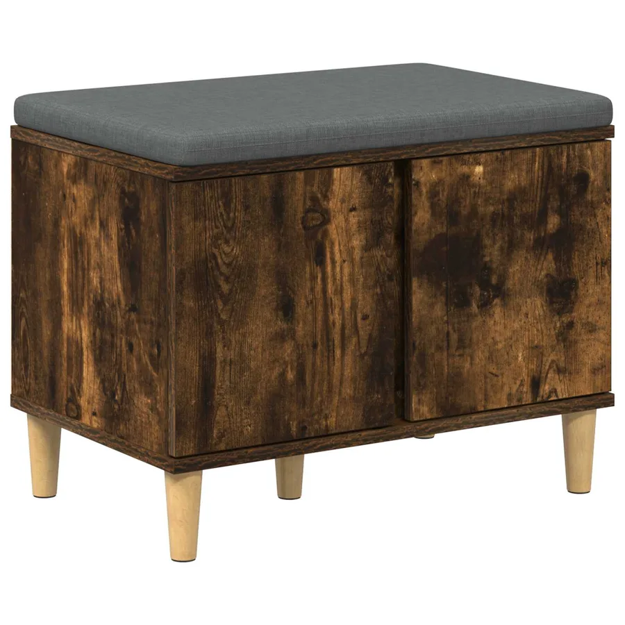 Banc d'entrée avec coussin Chêne Fumé 60 x 38 x 46 cm - 2