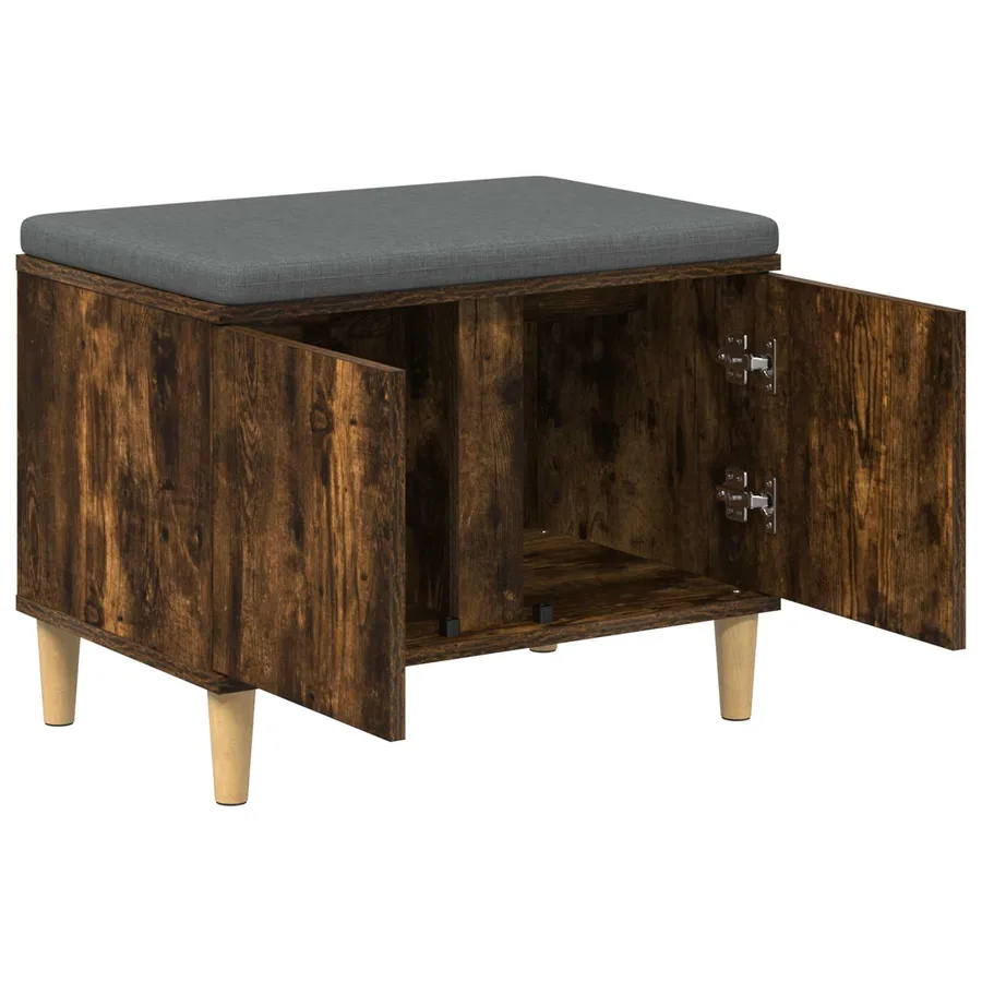 Banc d'entrée avec coussin Chêne Fumé 60 x 38 x 46 cm - 5