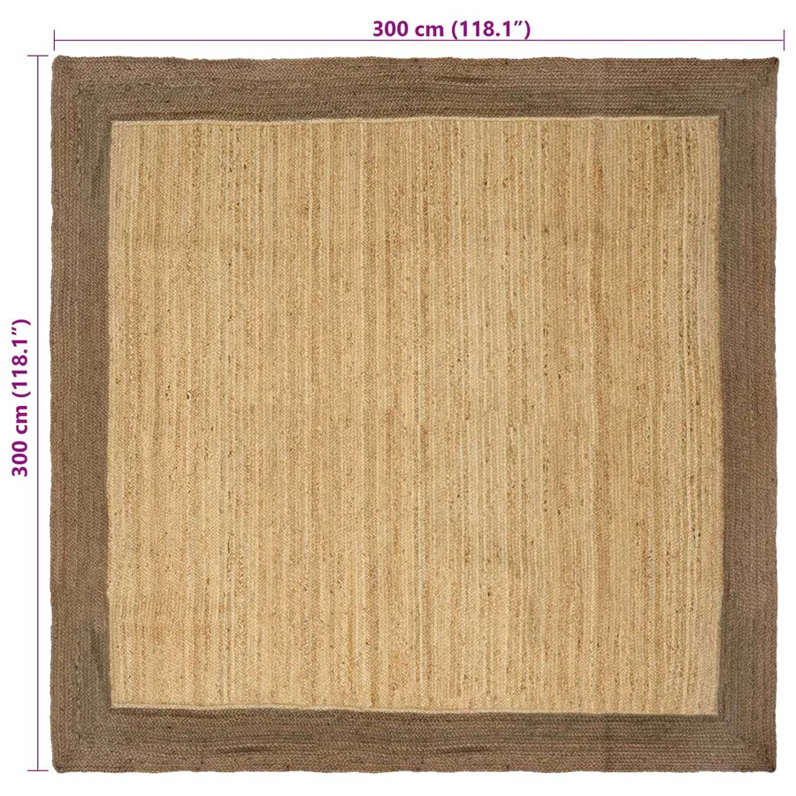 Tapis de surface Gris 300 x 300 cm Jute - 8