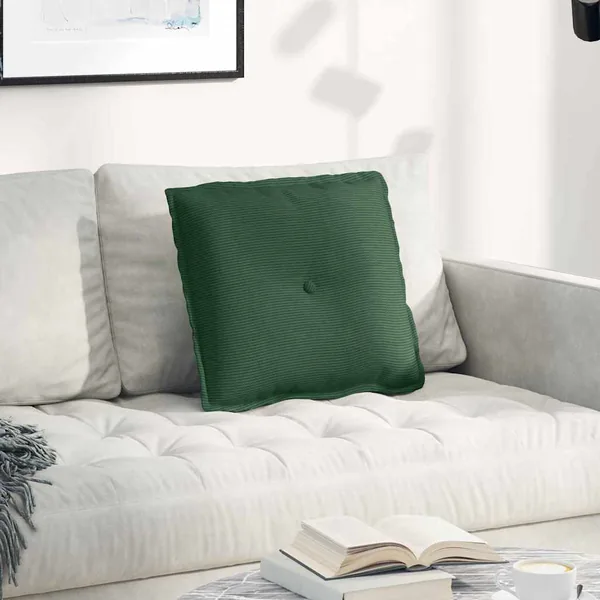 Coussin de Dos Vert Jungle 50 x 45 cm Tissu en velours côtelé