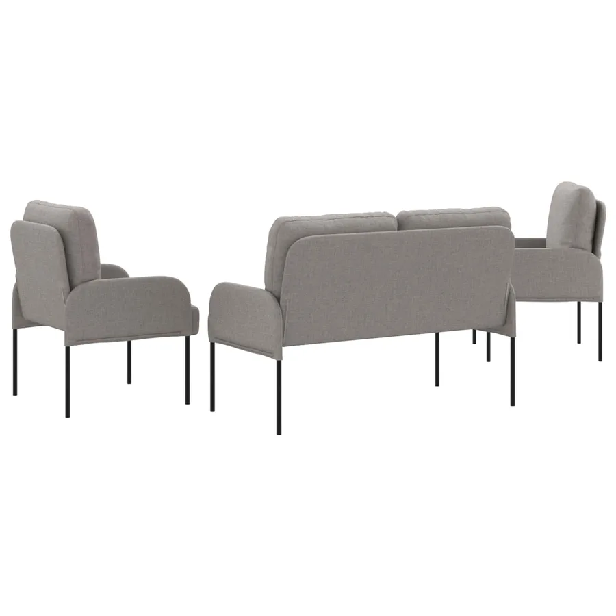 Ensembles de canapés 3 pcs Taupe 115 x 56 x 80 cm Contreplaqué - 7