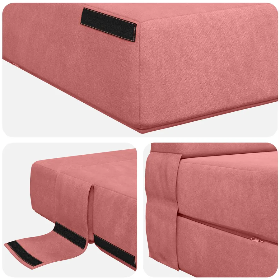 Canapé-lit pliable Rose 152 x 86,5 x 60 cm Tissu - 6