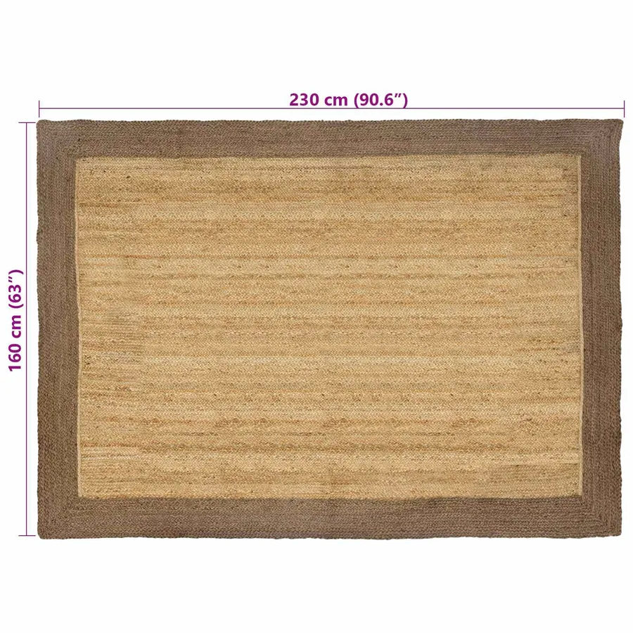 Tapis de surface Gris 160 x 230 cm Jute - 8