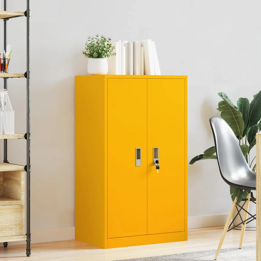 Armoire de rangement Jaune moutarde 60 x 40 x 105 cm Acier - 4
