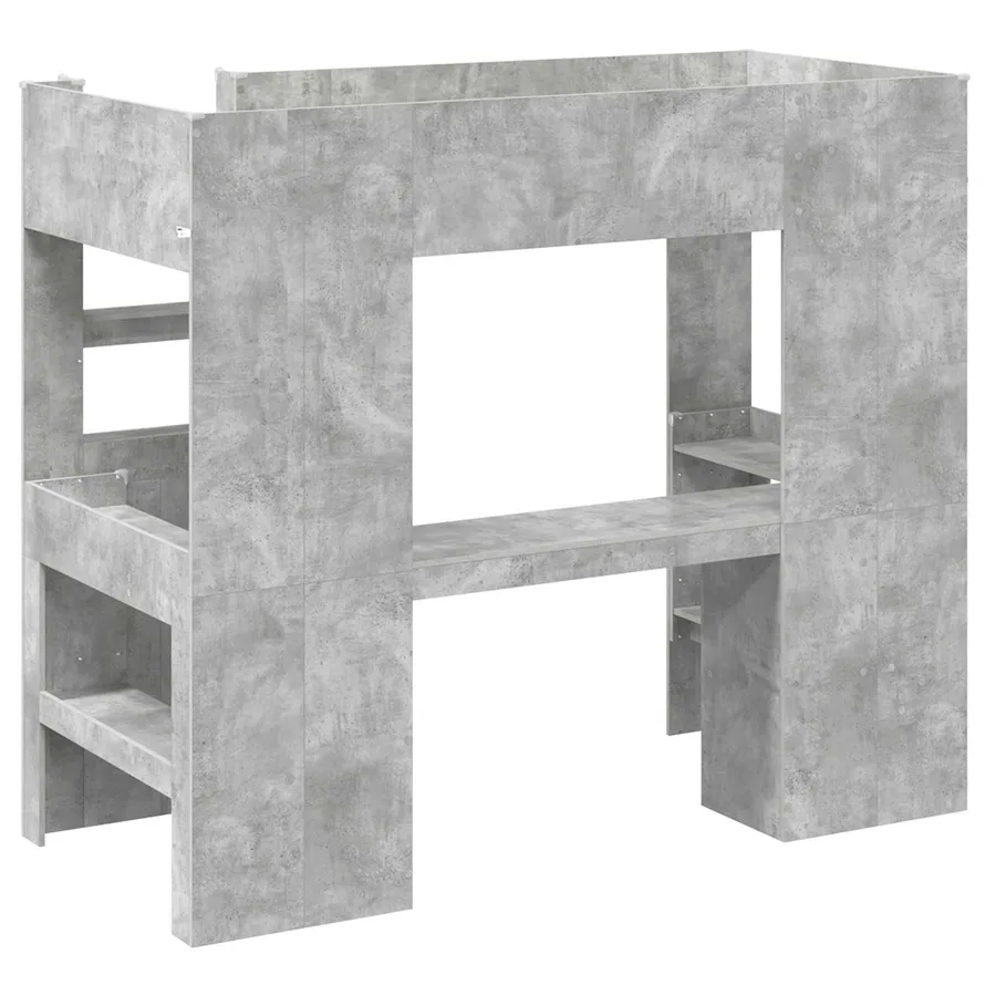 Cadre de lit superposé avec bureau Gris béton 80 x 200 cm - 7