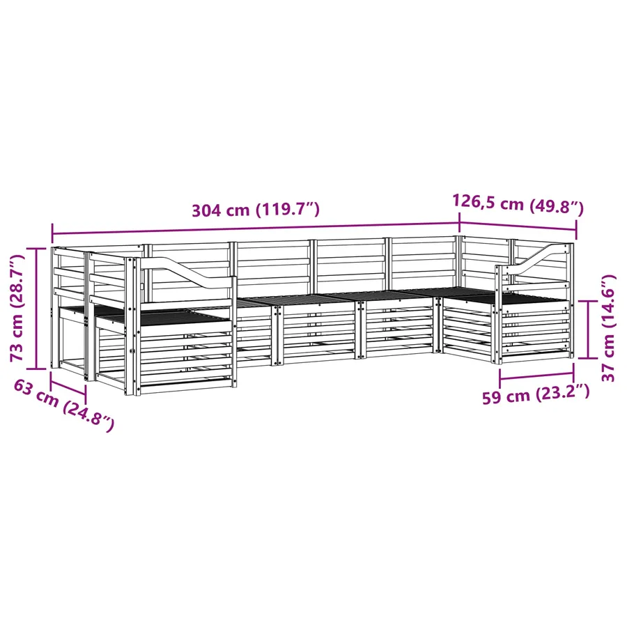 Ensemble de canapé d'angle 7 pcs Naturel - 8
