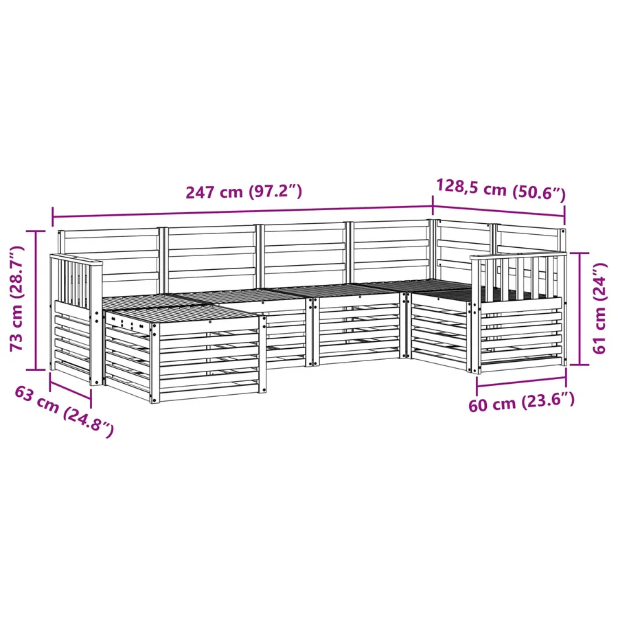 Ensemble de canapé d'angle 6 pcs Naturel - 9