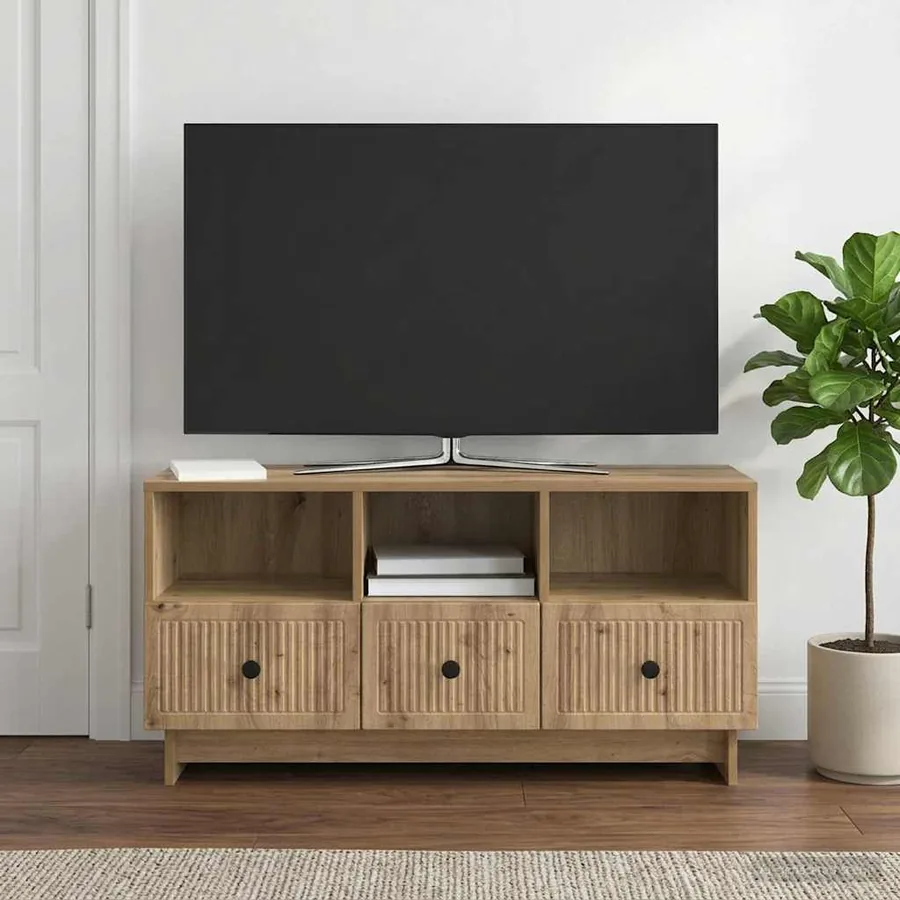 Meuble TV 102 x 34,5 x 50 cm Chêne artisanal Bois d'ingénierie - 4