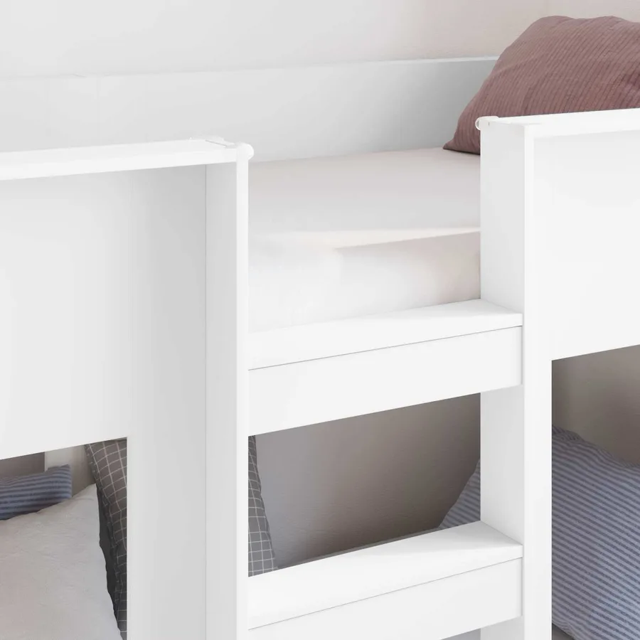 Lit Superposé pour Enfants Blanc 100 x 200 cm Bois d'ingénierie - 3