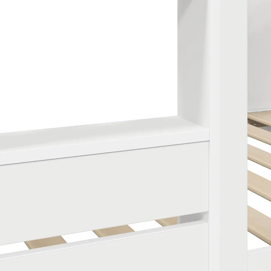 Lit Superposé pour Enfants Blanc 100 x 200 cm Bois d'ingénierie - 9