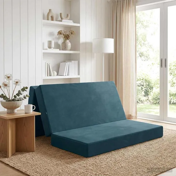 Canapé-lit pliable 140 x 67 x 45 cm Bleu