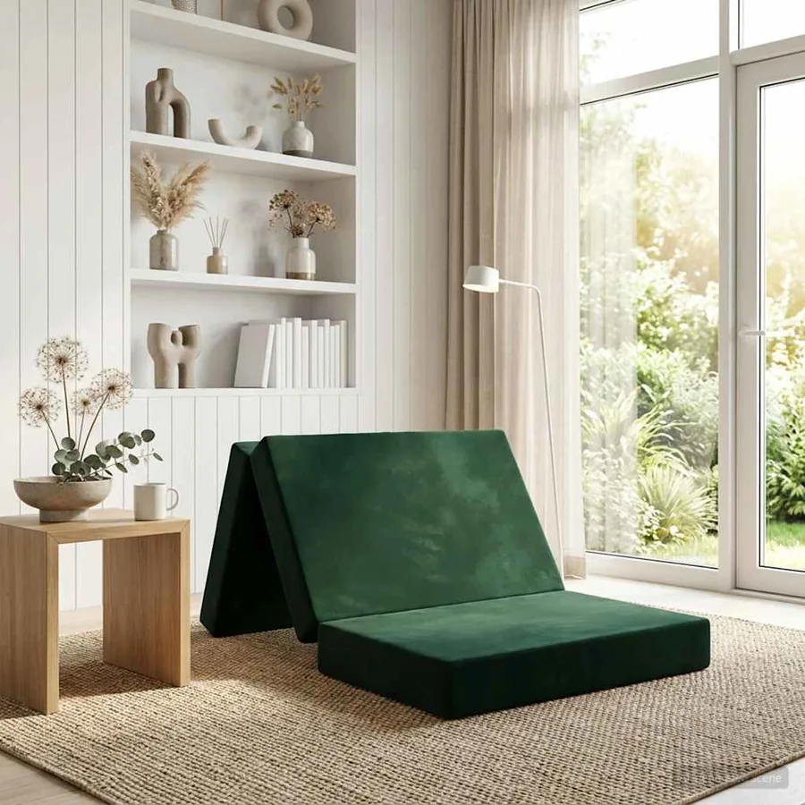 Canapé-lit pliable 80 x 67 x 45 cm Vert foncé