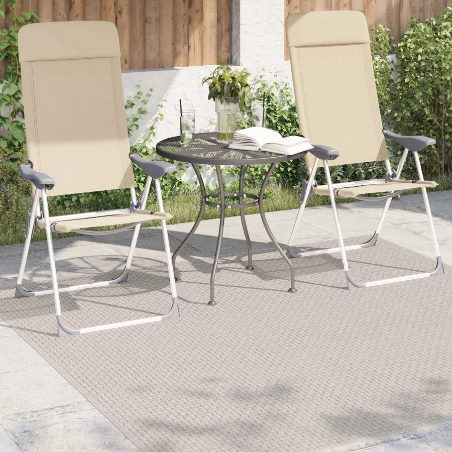 Tapis de surface Carré FARO Crème 120 x 120 cm Polyester - 3