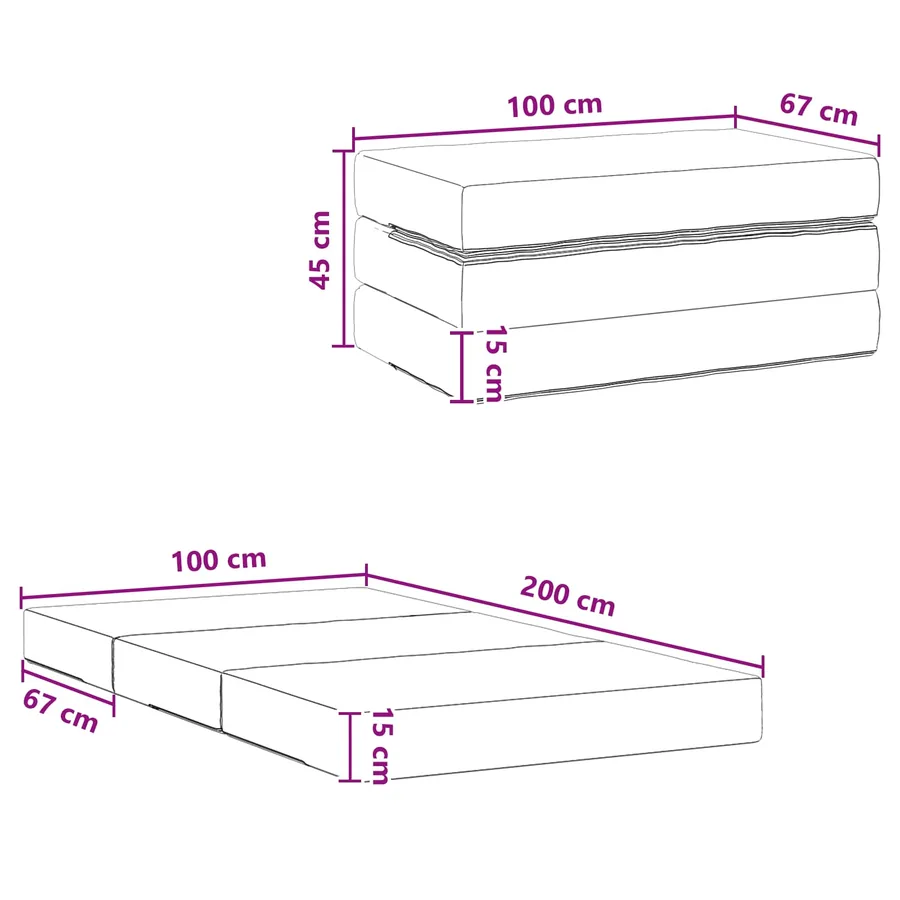 Canapé-lit pliable 100 x 67 x 45 cm Vert foncé - 8