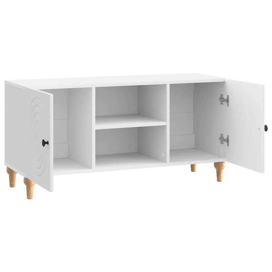 Meuble TV Blanc 102 x 34,5 x 50 cm Bois d'ingénierie - 5