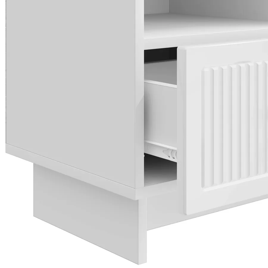 Meuble TV Blanc brillant 102 x 34,5 x 50 cm Bois d'ingénierie - 9