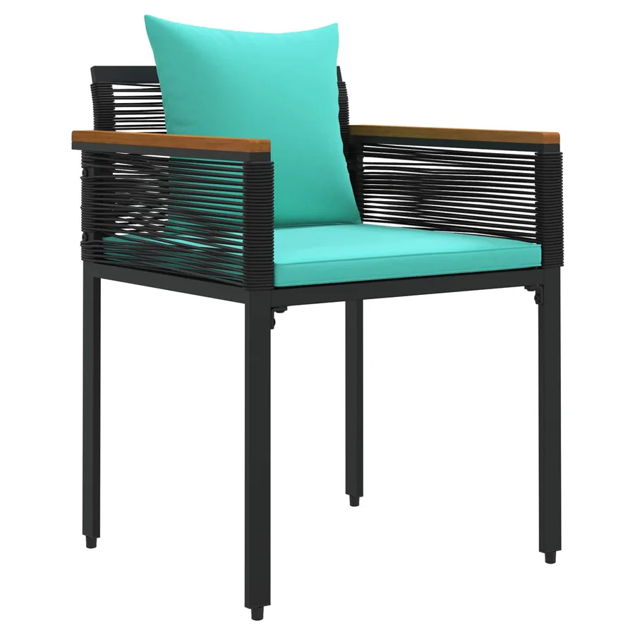 Ensemble de meubles d'extérieur Noir et turquoise polyrotin - 6