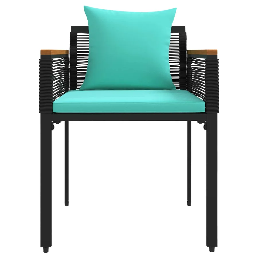 Ensemble de meubles d'extérieur Noir et turquoise polyrotin - 9