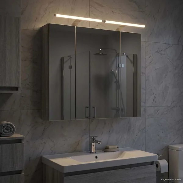 Armoire Miroir de Salle de Bain Gris Sonoma 80 x 14.5 x 70 cm