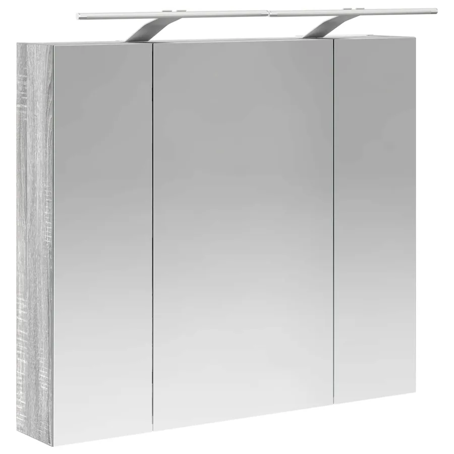 Armoire Miroir de Salle de Bain Gris Sonoma 80 x 14.5 x 70 cm - 5