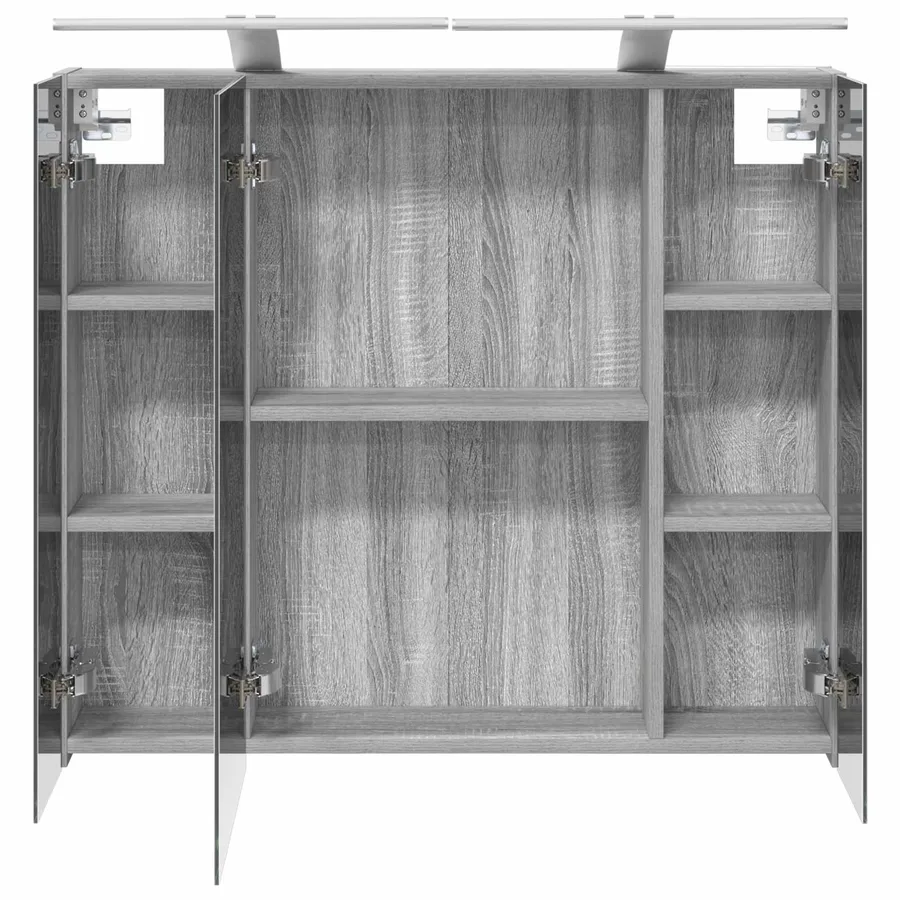 Armoire Miroir de Salle de Bain Gris Sonoma 80 x 14.5 x 70 cm - 7