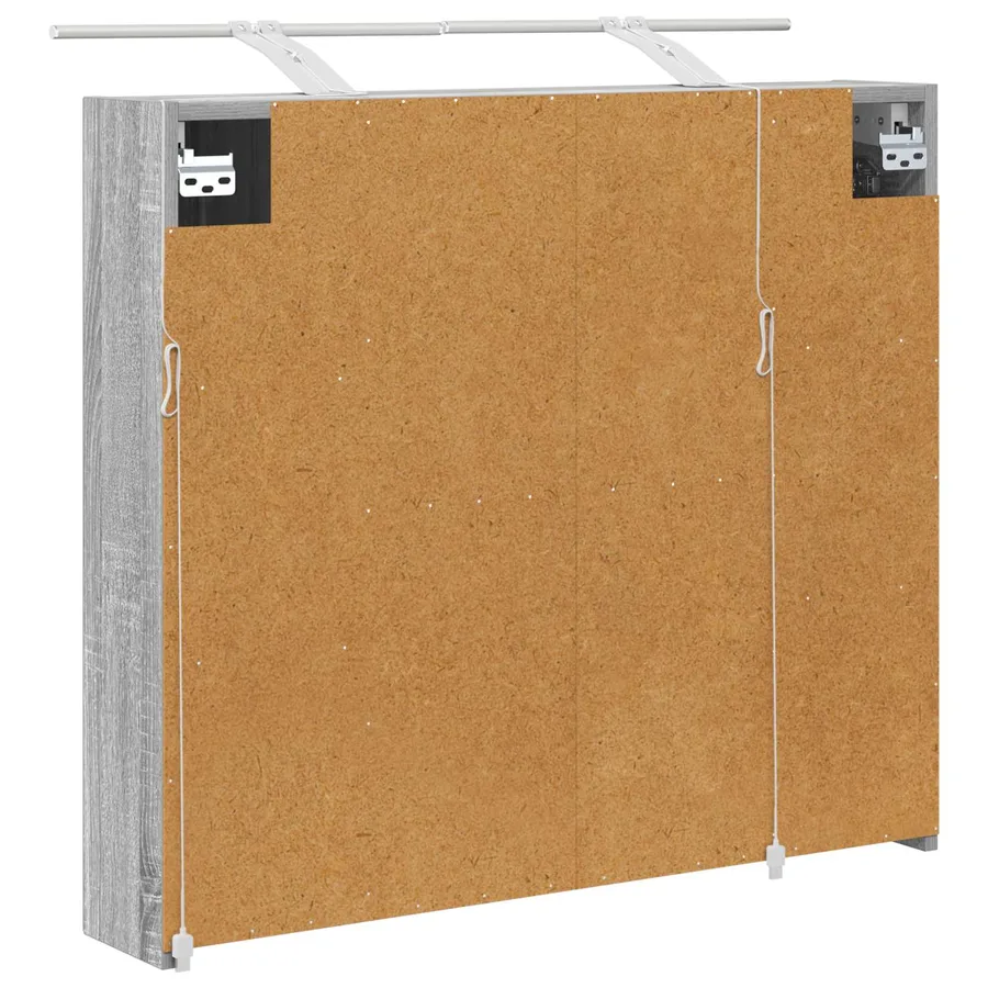 Armoire Miroir de Salle de Bain Gris Sonoma 80 x 14.5 x 70 cm - 9