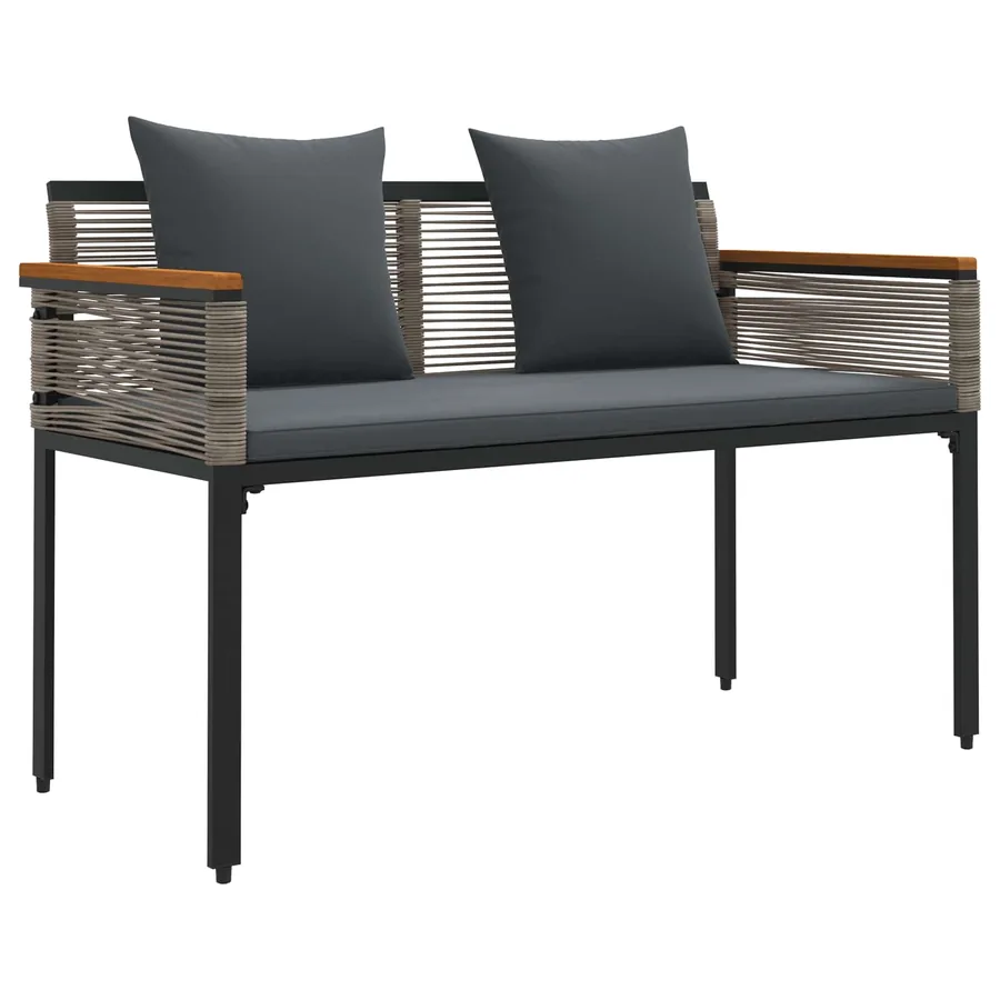 Banc extérieur Gris et Gris foncé 117 x 54 x 74.5 cm polyrotin - 2