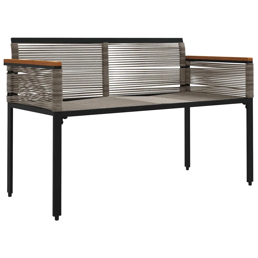 Banc extérieur Gris et Gris foncé 117 x 54 x 74.5 cm polyrotin - 4
