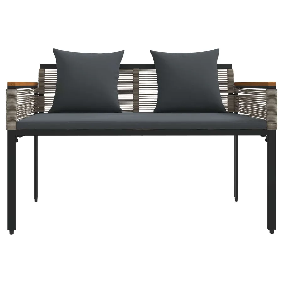 Banc extérieur Gris et Gris foncé 117 x 54 x 74.5 cm polyrotin - 5
