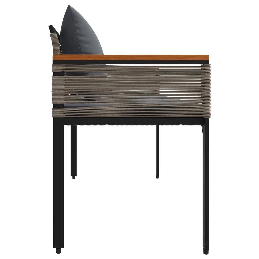 Banc extérieur Gris et Gris foncé 117 x 54 x 74.5 cm polyrotin - 6