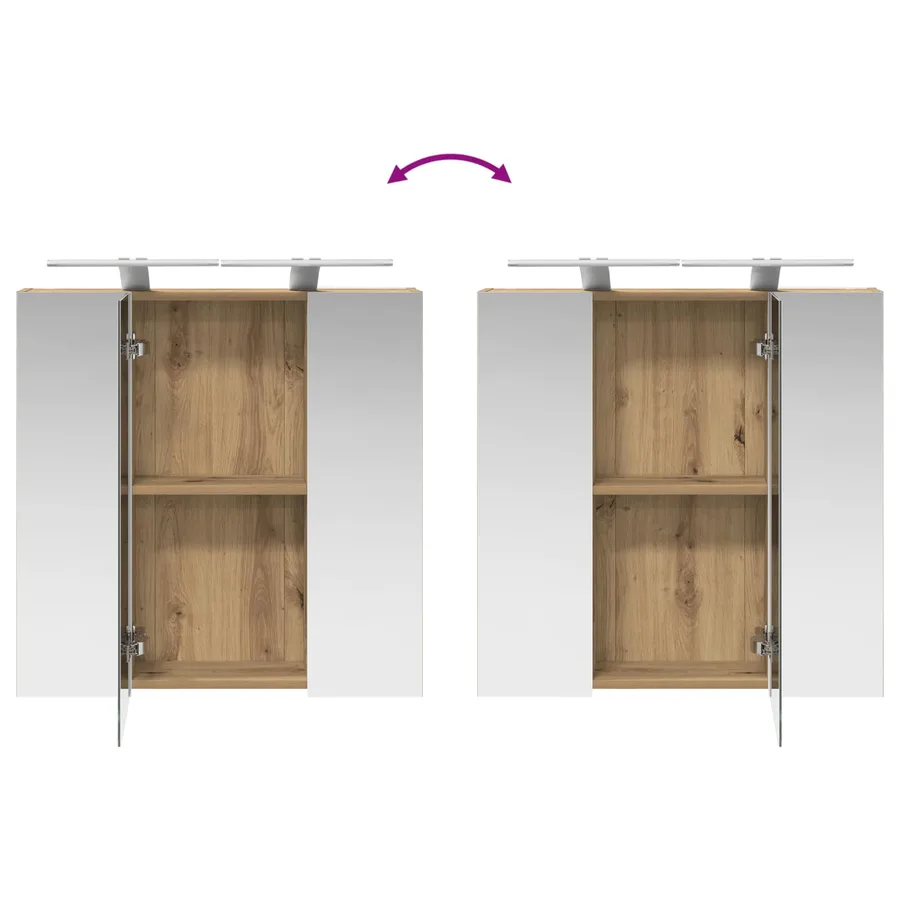 Armoire Miroir de Salle de Bain Chêne artisan 70 x 14,5 x 70 cm - 12