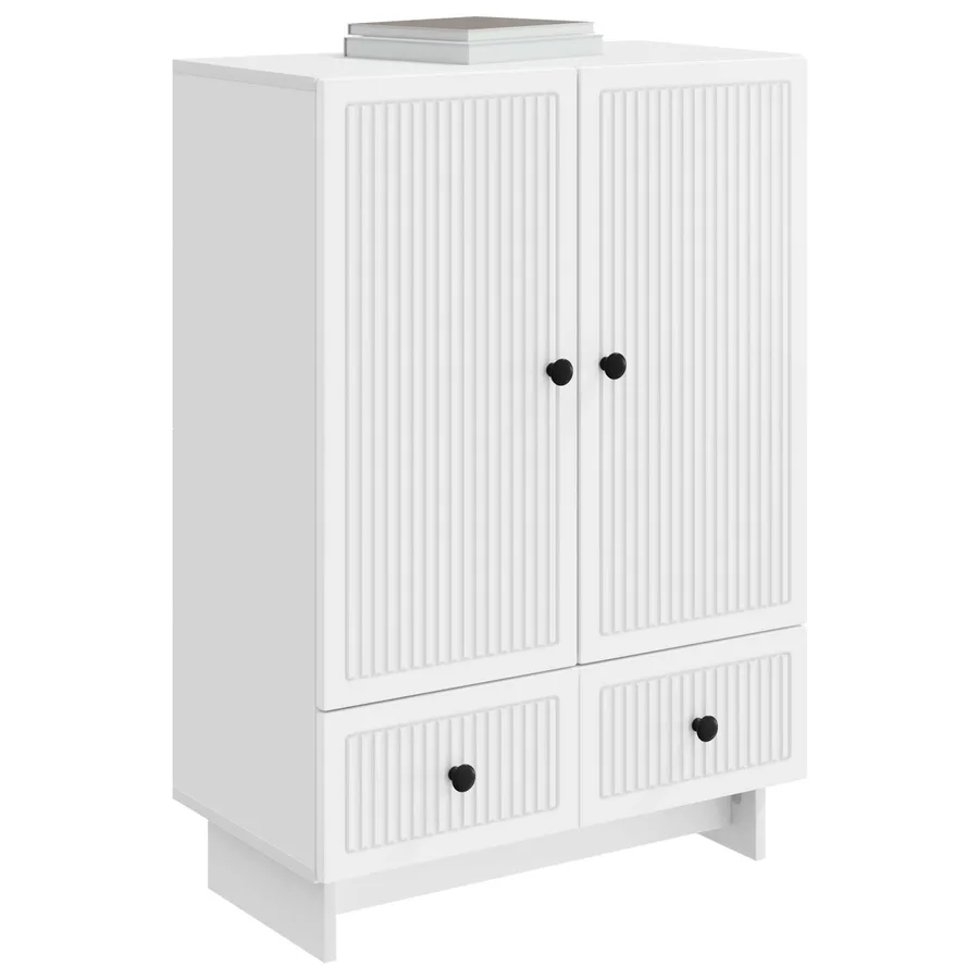 Buffet Blanc 66 x 34,5 x 95 cm Bois d’ingénierie - 3