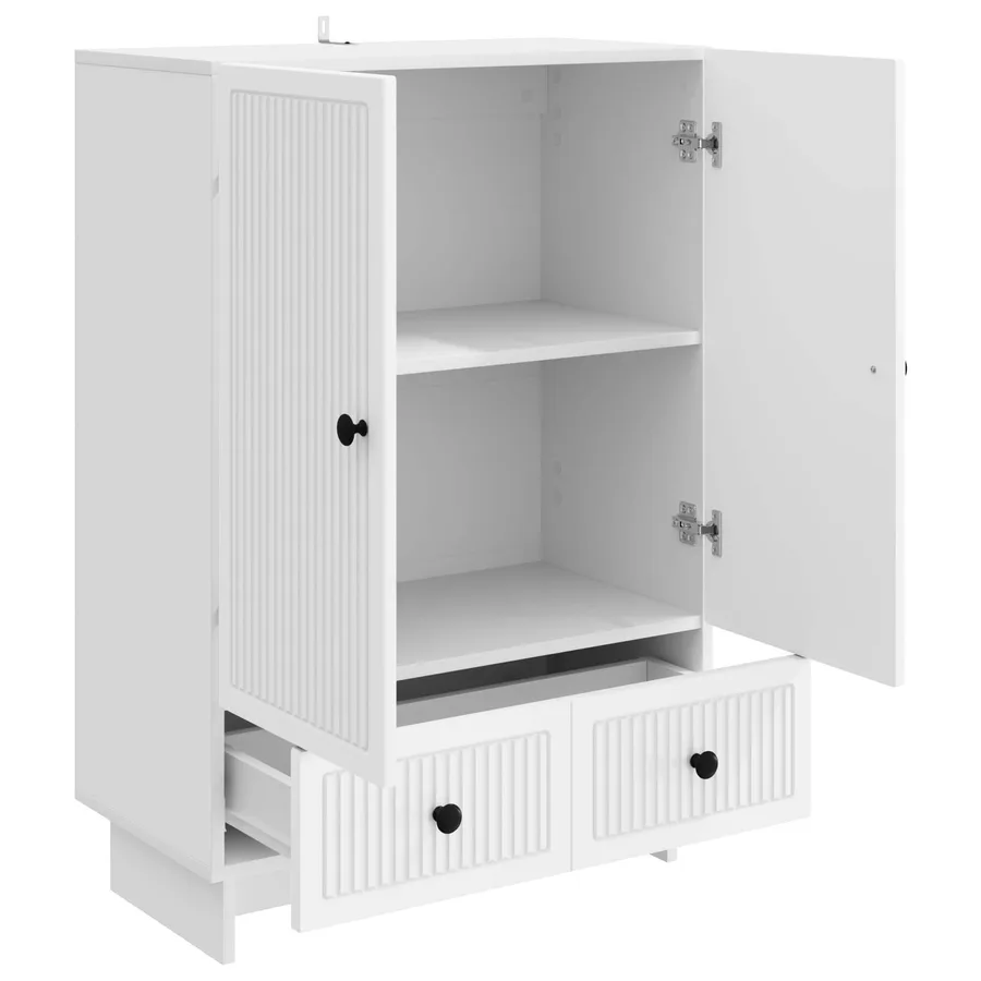 Buffet Blanc 66 x 34,5 x 95 cm Bois d’ingénierie - 5
