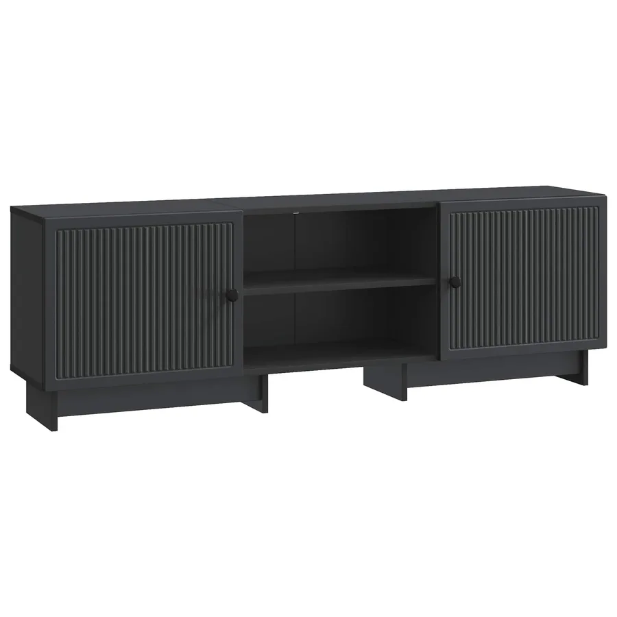 Meuble TV Noir 150 x 31 x 50 cm Bois d’ingénierie - 2