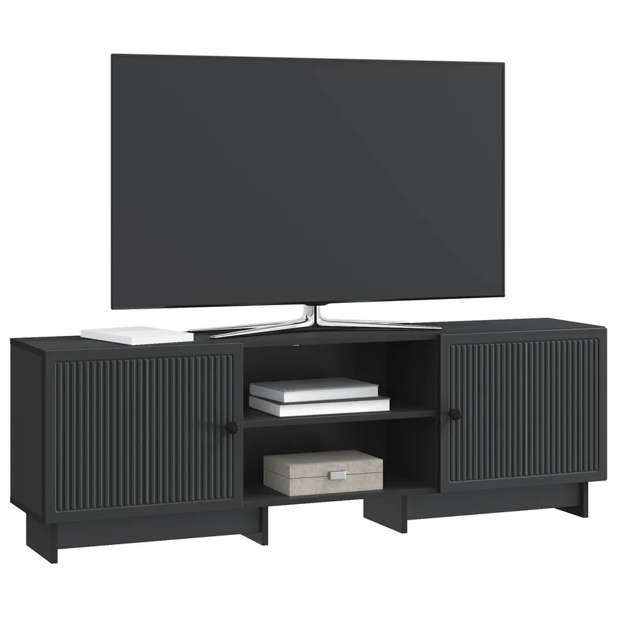 Meuble TV Noir 150 x 31 x 50 cm Bois d’ingénierie - 3
