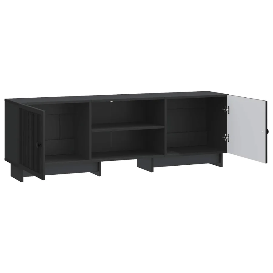 Meuble TV Noir 150 x 31 x 50 cm Bois d’ingénierie - 5